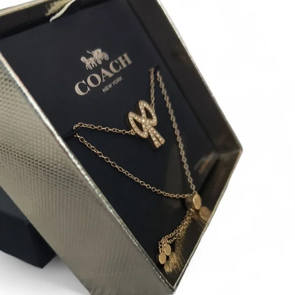 Coach Bow Tie Gold and Silver Pendant Slider Bracelet - Picture 3 of 4